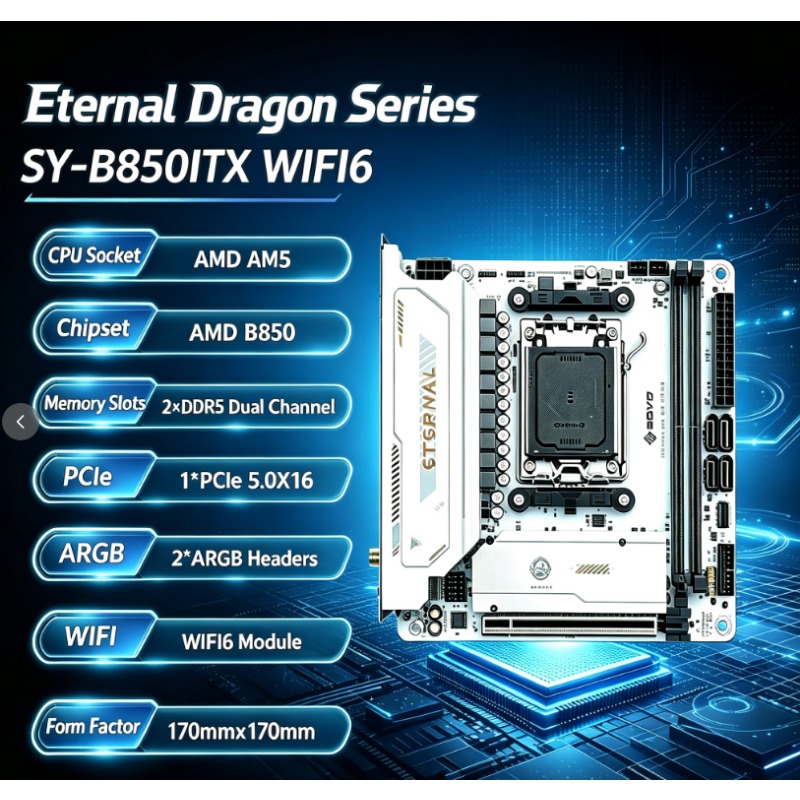 Ddr5 64Gb - SY- B850ITX WIFI6 AMD Motherboard AMD