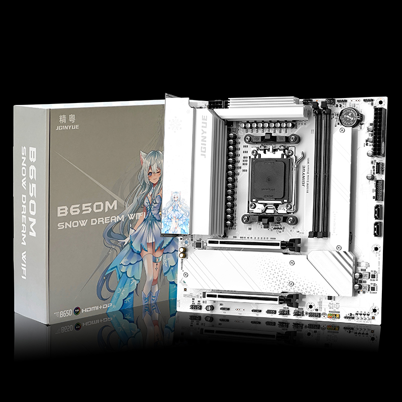 JGINYUE B650M Snow Dream WiFi  - Ddr5 Rgb Ram recension och pris